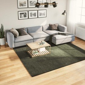 Alfombra pelo corto suave lavable HUARTE verde bosque 240x240cm en Alfombras | Comprar online en Foru.es