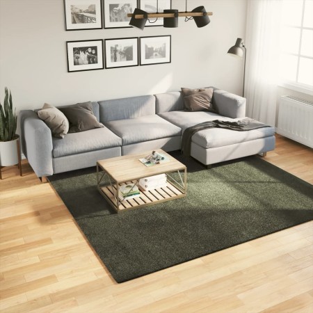 Alfombra pelo corto suave lavable HUARTE verde bosque 240x240cm en Alfombras | Comprar online en Foru.es