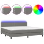 Cama box spring colchón y luces LED tela gris claro 200x200 cm de vidaXL, Camas y somieres - Ref: Foro24-3133102, Precio: 565...