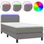Cama box spring colchón y luces LED tela gris oscuro 90x200 cm de vidaXL, Camas y somieres - Ref: Foro24-3133046, Precio: 294...