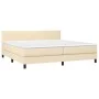 Boxspringbett mit Matratze und LED-Cremestoff 200x200 cm von vidaXL, Betten und Lattenroste - Ref: Foro24-3133026, Preis: 553...