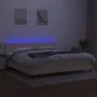 Boxspringbett mit Matratze und LED-Cremestoff 200x200 cm von vidaXL, Betten und Lattenroste - Ref: Foro24-3133026, Preis: 553...
