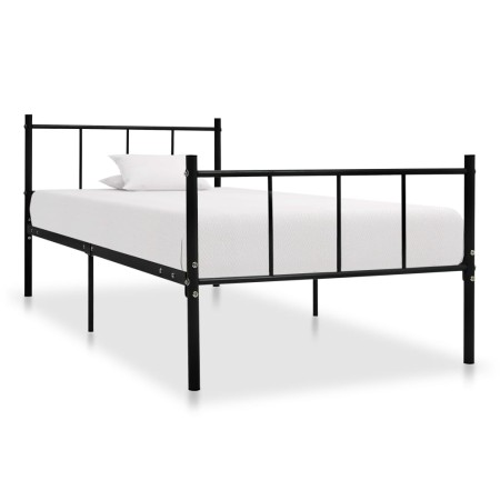 Estructura de cama de metal negro 90x200 cm de vidaXL, Camas y somieres - Ref: Foro24-284636, Precio: 72,76 €, Descuento: %