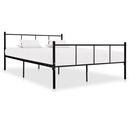 Estructura de cama de metal negro 160x200 cm de vidaXL, Camas y somieres - Ref: Foro24-284640, Precio: 125,66 €, Descuento: %