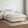 Boxspringbett mit Matratze und LED-Cremestoff 120x200 cm von vidaXL, Betten und Lattenroste - Ref: Foro24-3133066, Preis: 369...