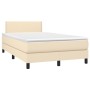 Cama box spring con colchón y LED tela crema 120x200 cm de vidaXL, Camas y somieres - Ref: Foro24-3133066, Precio: 379,13 €, ...