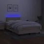 Boxspringbett mit Matratze und LED-Cremestoff 120x200 cm von vidaXL, Betten und Lattenroste - Ref: Foro24-3133066, Preis: 369...