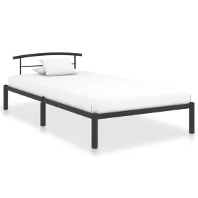 Estructura de cama de metal negro 90x200 cm de vidaXL, Camas y somieres - Ref: Foro24-284656, Precio: 76,27 €, Descuento: %