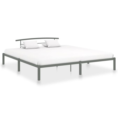 Estructura de cama de metal gris 180x200 cm de vidaXL, Camas y somieres - Ref: Foro24-284667, Precio: 92,63 €, Descuento: %