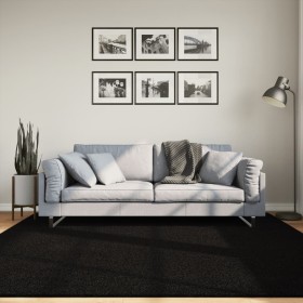 Alfombra de pelo corto suave lavable HUARTE negro 200x200 cm en Alfombras | Comprar online en Foru.es