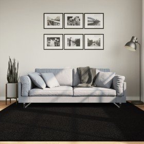 Alfombra de pelo corto suave lavable HUARTE negro 200x200 cm en Alfombras | Comprar online en Foru.es
