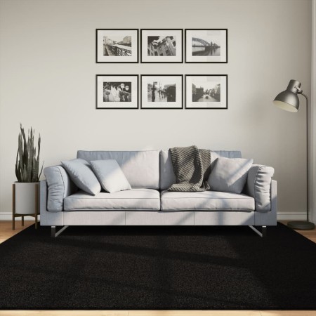 Alfombra de pelo corto suave lavable HUARTE negro 200x200 cm en Alfombras | Comprar online en Foru.es