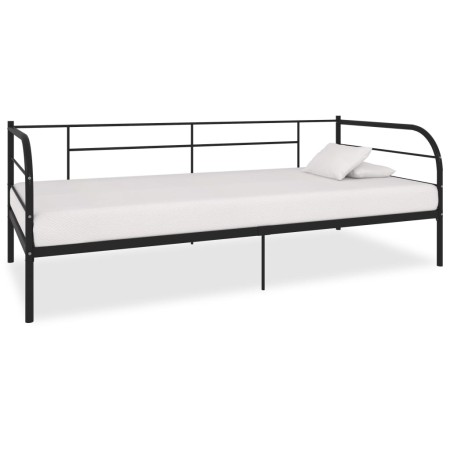 Estructura de cama de metal negro 90x200 cm de vidaXL, Camas y somieres - Ref: Foro24-284673, Precio: 110,55 €, Descuento: %