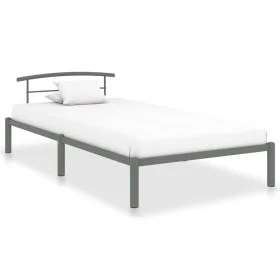 Estructura de cama de metal gris 100x200 cm de vidaXL, Camas y somieres - Ref: Foro24-284663, Precio: 66,57 €, Descuento: %