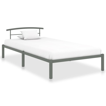 Estructura de cama de metal gris 100x200 cm de vidaXL, Camas y somieres - Ref: Foro24-284663, Precio: 67,24 €, Descuento: %