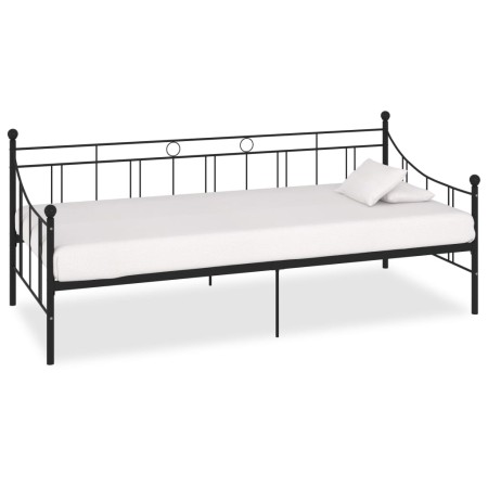 Estructura de cama de metal negro 90x200 cm de vidaXL, Camas y somieres - Ref: Foro24-284669, Precio: 128,10 €, Descuento: %