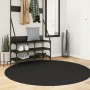 Alfombra de pelo corto suave lavable HUARTE negro Ø 160 cm en Alfombras | Comprar online en Foru.es