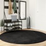 Alfombra de pelo corto suave lavable HUARTE negro Ø 200 cm en Alfombras | Comprar online en Foru.es