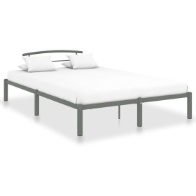 Estructura de cama de metal gris 140x200 cm de vidaXL, Camas y somieres - Ref: Foro24-284665, Precio: 90,57 €, Descuento: %
