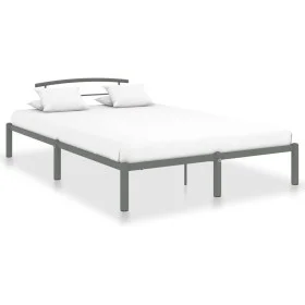 Estructura de cama de metal gris 140x200 cm de vidaXL, Camas y somieres - Ref: Foro24-284665, Precio: 89,53 €, Descuento: %