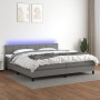Cama box spring colchón y luces LED tela gris claro 200x200 cm de vidaXL, Camas y somieres - Ref: Foro24-3133182, Precio: 583...