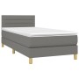 Cama box spring con colchón y LED tela gris oscuro 100x200 cm de vidaXL, Camas y somieres - Ref: Foro24-3133774, Precio: 308,...