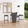 Set de muebles de bar de jardín 5 pzas y cojines ratán PE gris en Conjuntos de jardín | Comprar online en Foru.es
