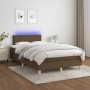 Cama box spring con colchón y LED tela marrón oscuro 120x200 cm de vidaXL, Camas y somieres - Ref: Foro24-3133544, Precio: 36...
