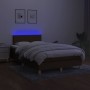 Cama box spring con colchón y LED tela marrón oscuro 120x200 cm de vidaXL, Camas y somieres - Ref: Foro24-3133544, Precio: 36...