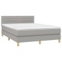 Cama box spring colchón y luces LED tela gris claro 140x200 cm de vidaXL, Camas y somieres - Ref: Foro24-3133797, Precio: 428...