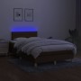 Cama box spring con colchón y LED tela marrón oscuro 120x200 cm de vidaXL, Camas y somieres - Ref: Foro24-3133784, Precio: 37...