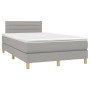 Cama box spring con colchón tela y LED gris claro 120x200 cm de vidaXL, Camas y somieres - Ref: Foro24-3133781, Precio: 386,6...