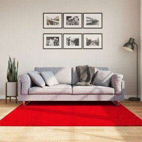 Alfombra de pelo corto suave lavable HUARTE rojo 160x160 cm en Alfombras | Comprar online en Foru.es