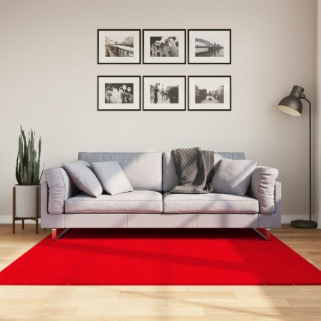 Alfombra de pelo corto suave lavable HUARTE rojo 160x160 cm en Alfombras | Comprar online en Foru.es