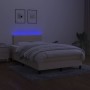 Cama box spring con colchón y LED tela crema 120x200 cm de vidaXL, Camas y somieres - Ref: Foro24-3133146, Precio: 383,59 €, ...