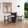 Set de muebles de bar de jardín 9 pzas y cojines ratán PE negro en Conjuntos de jardín | Comprar online en Foru.es
