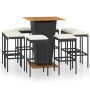 Set de muebles de bar de jardín 9 pzas y cojines ratán PE negro en Conjuntos de jardín | Comprar online en Foru.es