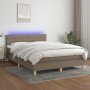 Cama box spring con colchón LED tela gris taupe 140x200 cm de vidaXL, Camas y somieres - Ref: Foro24-3133801, Precio: 442,87 ...