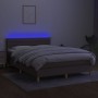 Cama box spring con colchón LED tela gris taupe 140x200 cm de vidaXL, Camas y somieres - Ref: Foro24-3133801, Precio: 442,87 ...
