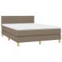 Cama box spring con colchón LED tela gris taupe 140x200 cm de vidaXL, Camas y somieres - Ref: Foro24-3133801, Precio: 442,87 ...