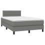 Cama box spring con colchón y LED tela gris oscuro 120x200 cm de vidaXL, Camas y somieres - Ref: Foro24-3133222, Precio: 413,...