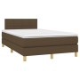 Cama box spring con colchón y LED tela marrón oscuro 120x200 cm de vidaXL, Camas y somieres - Ref: Foro24-3133704, Precio: 38...