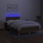 Cama box spring con colchón y LED tela marrón oscuro 120x200 cm de vidaXL, Camas y somieres - Ref: Foro24-3133704, Precio: 38...
