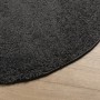 Alfombra peluda de pelo largo moderna PAMPLONA negra Ø 80 cm en Alfombras | Comprar online en Foru.es
