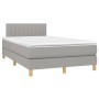 Cama box spring con colchón tela y LED gris claro 120x200 cm de vidaXL, Camas y somieres - Ref: Foro24-3133861, Precio: 386,7...