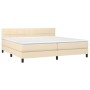 Cama box spring colchón y luces LED tela crema 200x200 cm de vidaXL, Camas y somieres - Ref: Foro24-3133186, Precio: 543,80 €...
