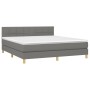 Cama box spring con colchón y LED tela gris oscuro 180x200 cm de vidaXL, Camas y somieres - Ref: Foro24-3133734, Precio: 575,...