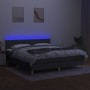 Cama box spring con colchón y LED tela gris oscuro 180x200 cm de vidaXL, Camas y somieres - Ref: Foro24-3133734, Precio: 575,...