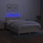 Box spring bed with mattress and LED cream fabric 120x200 cm by vidaXL, Beds and slatted bases - Ref: Foro24-3133866, Price: ...