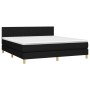 Cama box spring con colchón LED tela negro 160x200 cm de vidaXL, Camas y somieres - Ref: Foro24-3133887, Precio: 505,13 €, De...